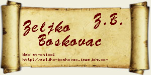 Željko Boškovac vizit kartica